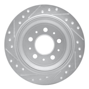 Volvo V70 Brake Rotor (1) - Rear Right - R1 Concepts - Drilled & Slotted - Silver - `98-`00